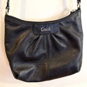 Coach Ashley Black Leather Swingpack Crossbody Purse with Adjustable Strap